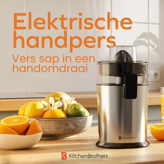 KitchenBrothers Presse-agrumes - Manuel - Avec bec verseur - 0.5L - acier inoxydable