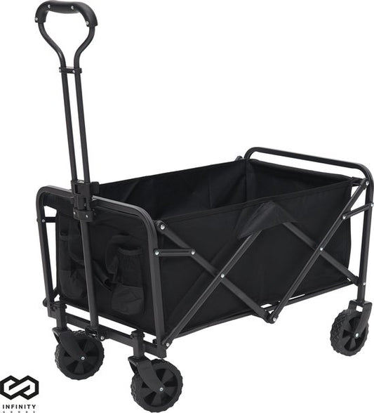 Infinity Goods Wagon - pliable - capacité de charge de 100KG - roues pivotantes - 90 x 50 x 75 CM - réglable - noir