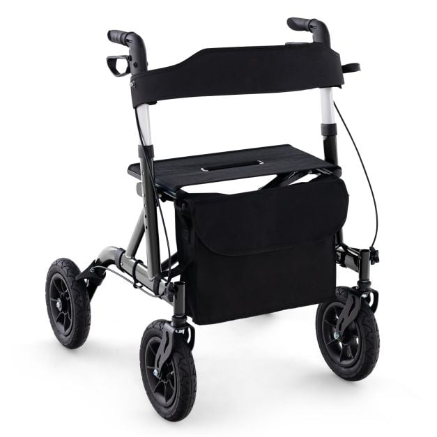 Déambulateur Coast - Pliable - Avec siège - Max. 135 kg - Noir