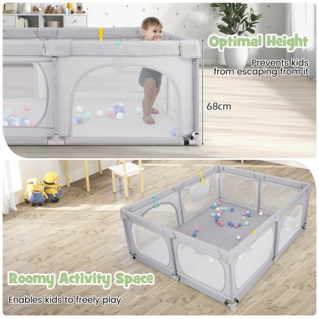 Coast Baby Box avec 50 balles - Gris clair - 189x158x68cm