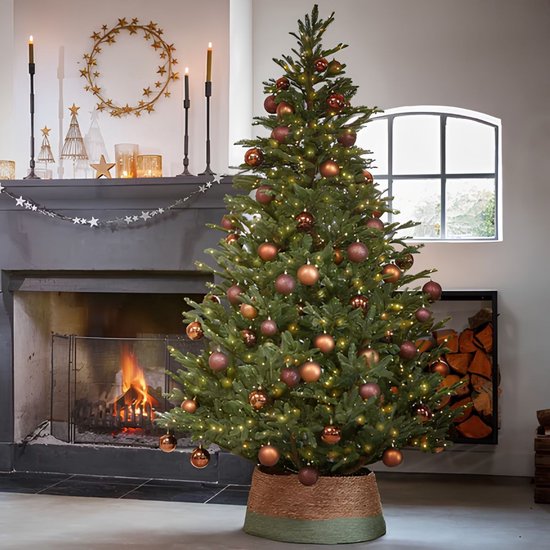 Black Box Trees Frasier Boom - Sapin de Noël à la forme naturelle - Décoration de Noël d'intérieur - Sapin artificiel à charnières - Hauteur 185 x diamètre 124 cm - Vert