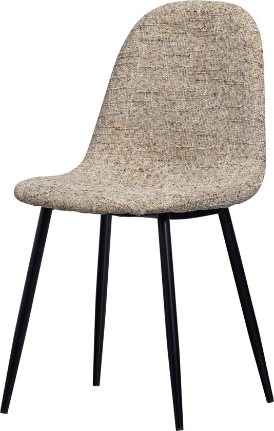chaise de salle à manger Marije - Chenille - Naturelle - Lot de 4