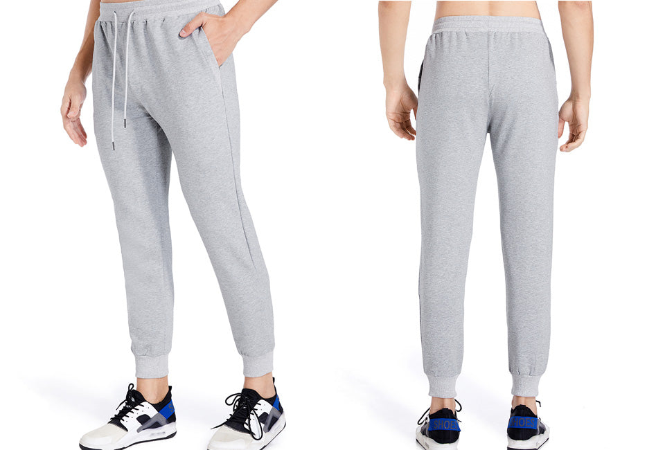 Milanoro Pantalon de survêtement confortable et ultra-doux - Lot de 2 - Noir et gris clair - Taille XL