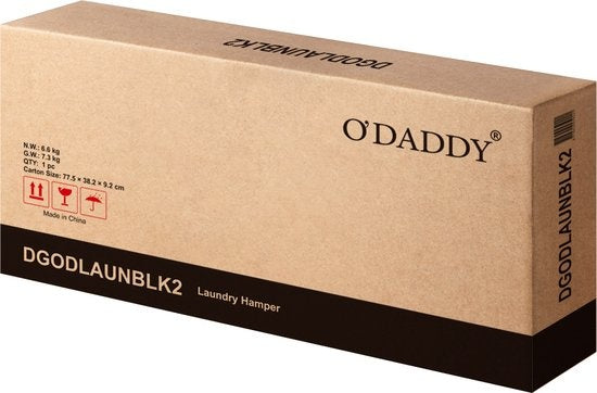 O'DADDY® Panier à linge 2 compartiments - trieur de linge extensible avec étagère - 73 x 33 x 72 cm - métal - gris foncé