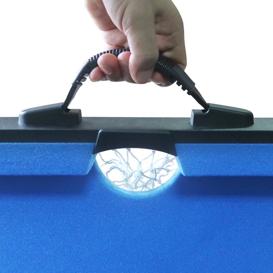 Cougar Table de billard Mini Portable Noir/Bleu – Poignée pratique – Incl. balles - 118x64x12cm