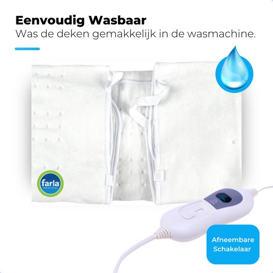 Sous-couverture électrique lavable - 150cm x 80cm - 3 réglages de température - simple - respirant - chauffage rapide - anti-bactérien - arrêt automatique après 3 heures - sous-couverture électrique lavable