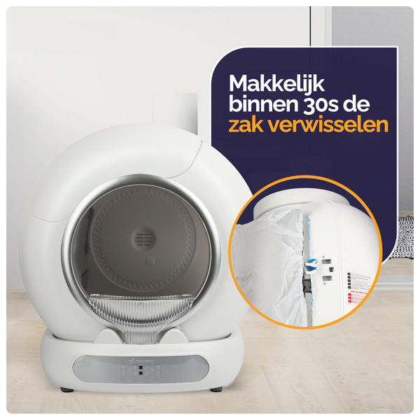 Litière autonettoyante Viervoeter Fresh 3 pour chats - Avec application - Désodorisant - Capteurs intelligents