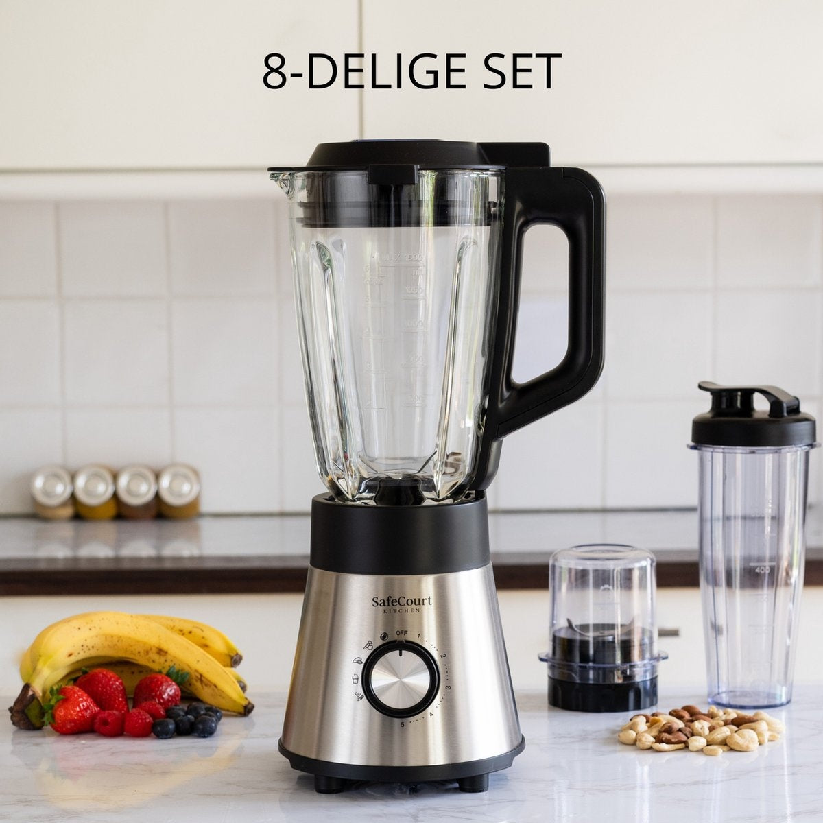 Blender - Safecourt Kitchen - Mixeur Smoothie puissant - 1000W - 1.5L