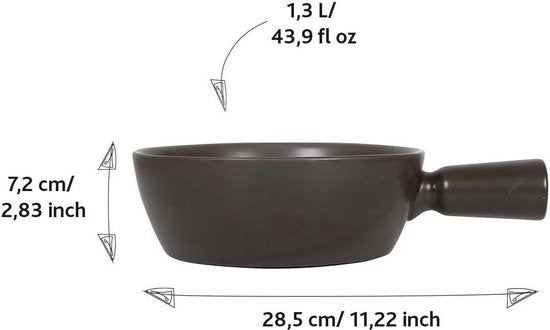 Boska Poêlon à fondue Nero - Pour cuisinière à gaz - Lavable au lave-vaisselle - 1,3 litre