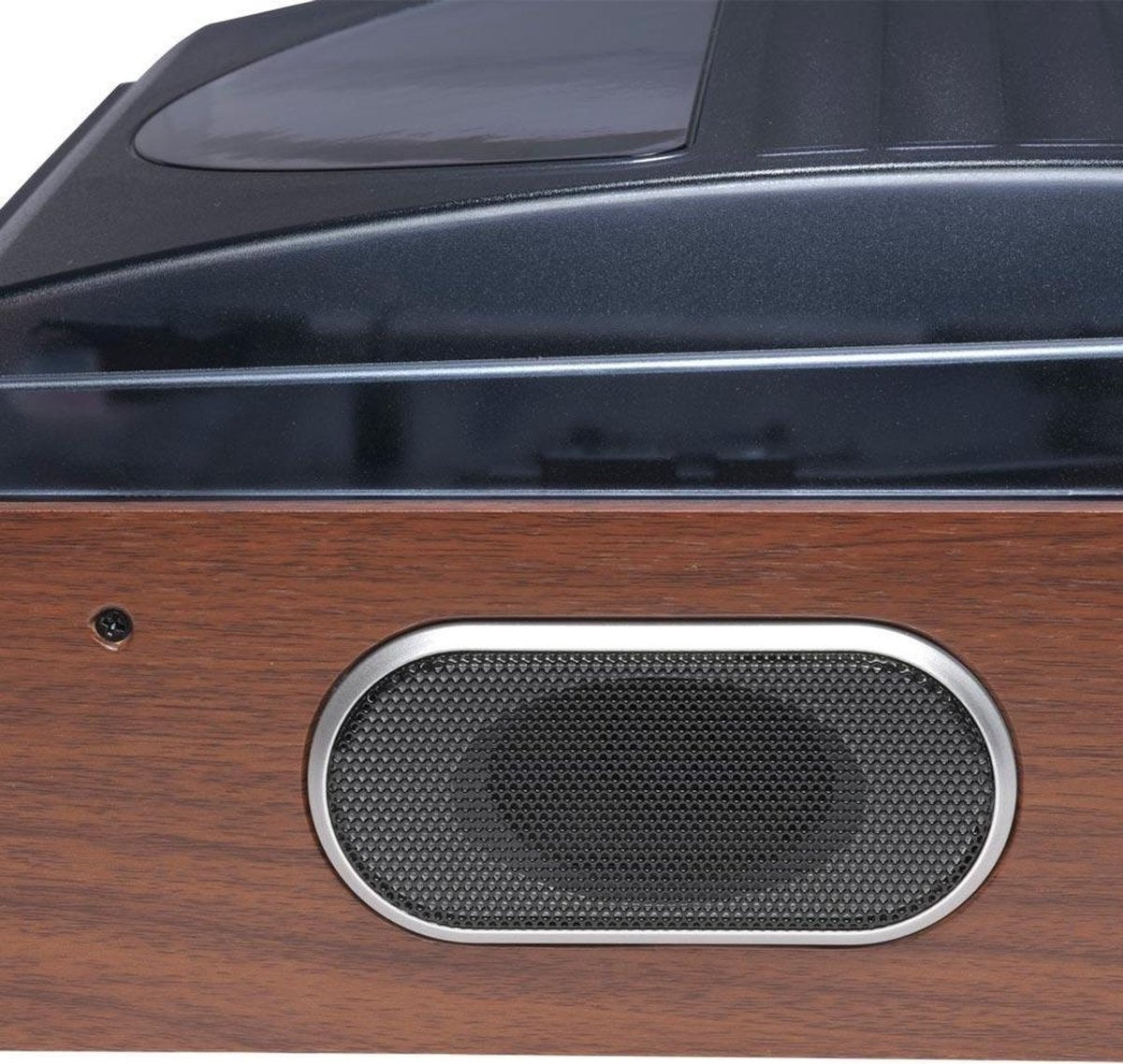 Tourne-disque rétro - Denver - Haut-parleurs intégrés - VPR190 - Bois/Argent