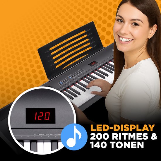 Finesse Digital Piano - 88 touches lestées - Stand & Stool - Piano à clavier - Piano électrique - Adulte & Enfant