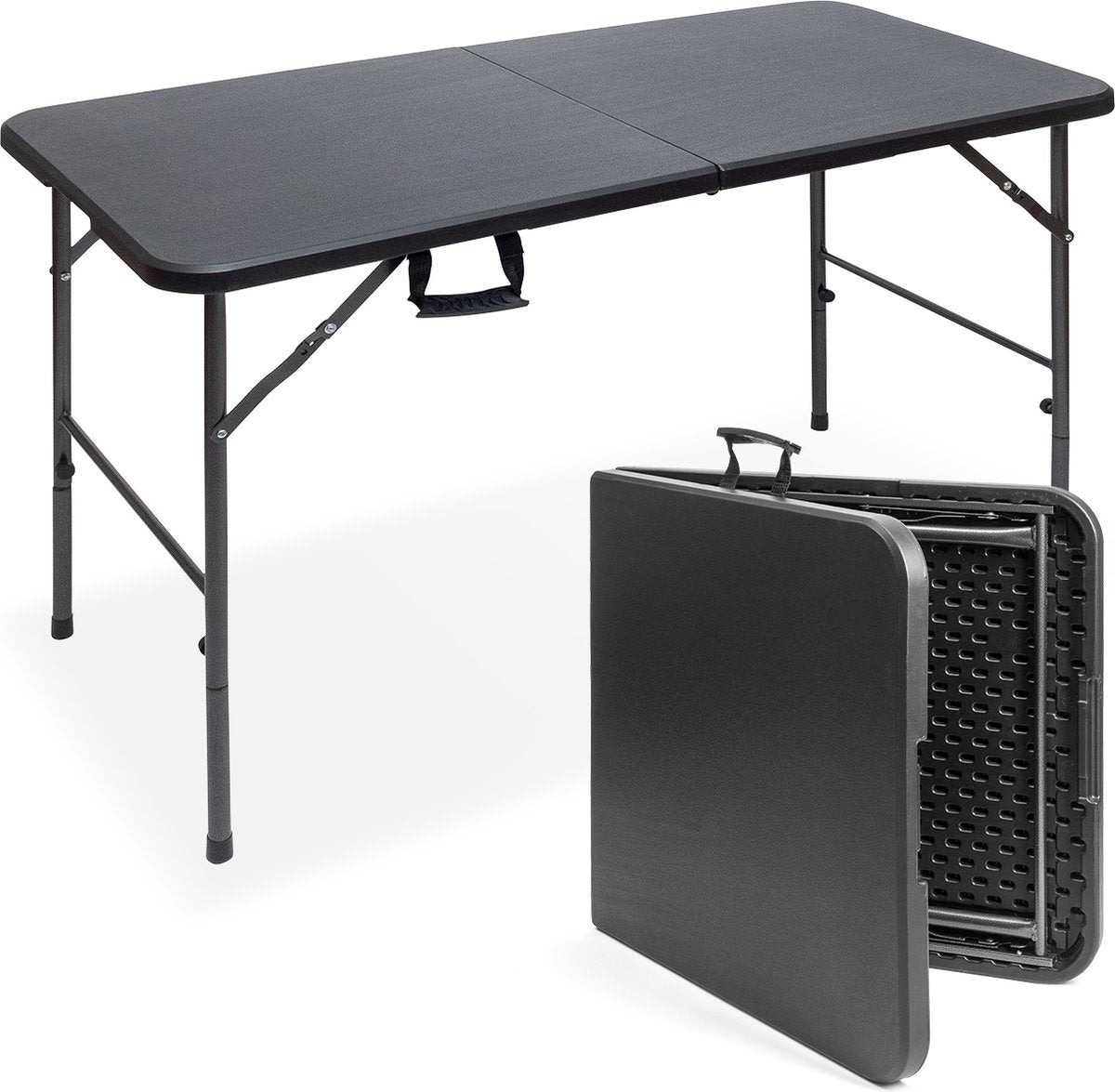 Table pliante - LifeGoods - 60x120cm - Table de camping - Résistante aux intempéries - Table pliante - Noir