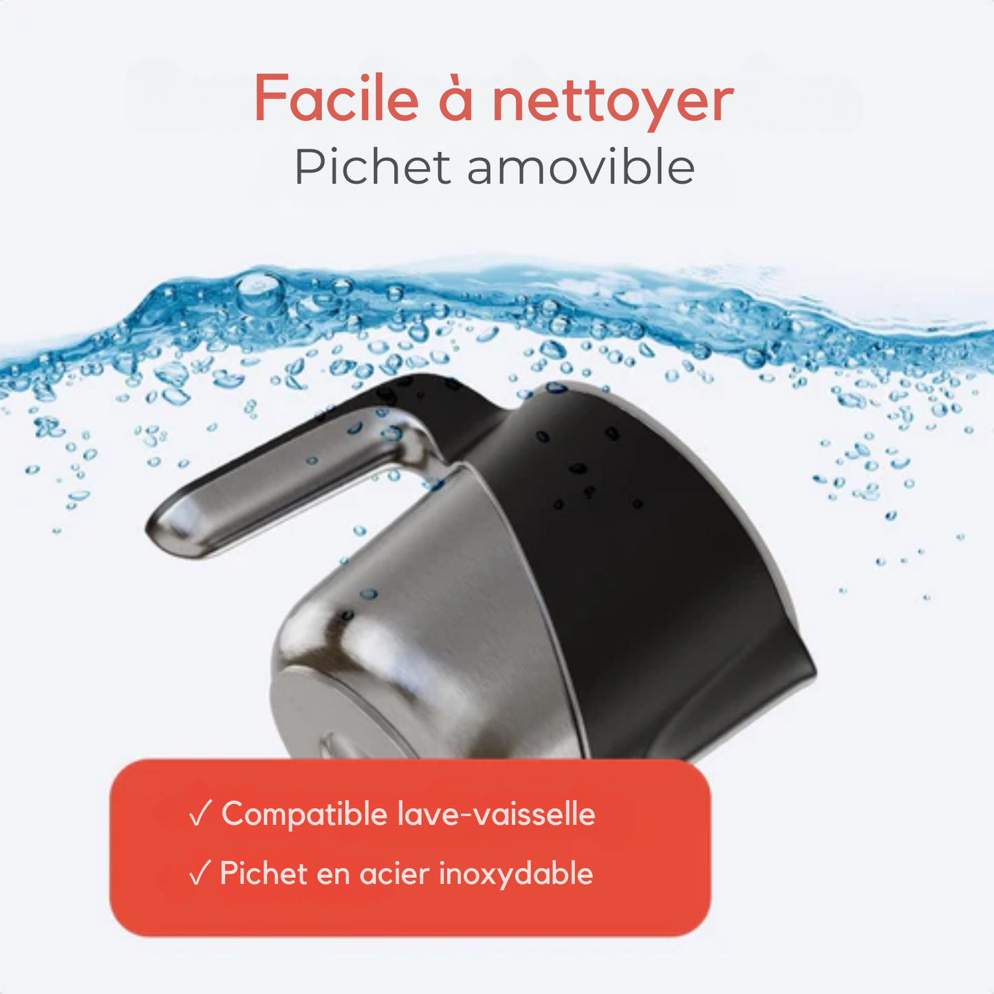KitchenBrothers Mousseur à lait  électrique - 4 en 1 - 400 ML - Noir