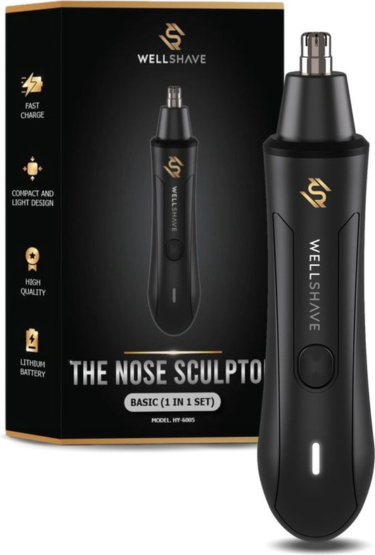 Wellshave Tondeuse à poils de nez Basic - Tondeuse à poils de sourcils et d'oreilles - Tondeuse à poils de nez pour hommes