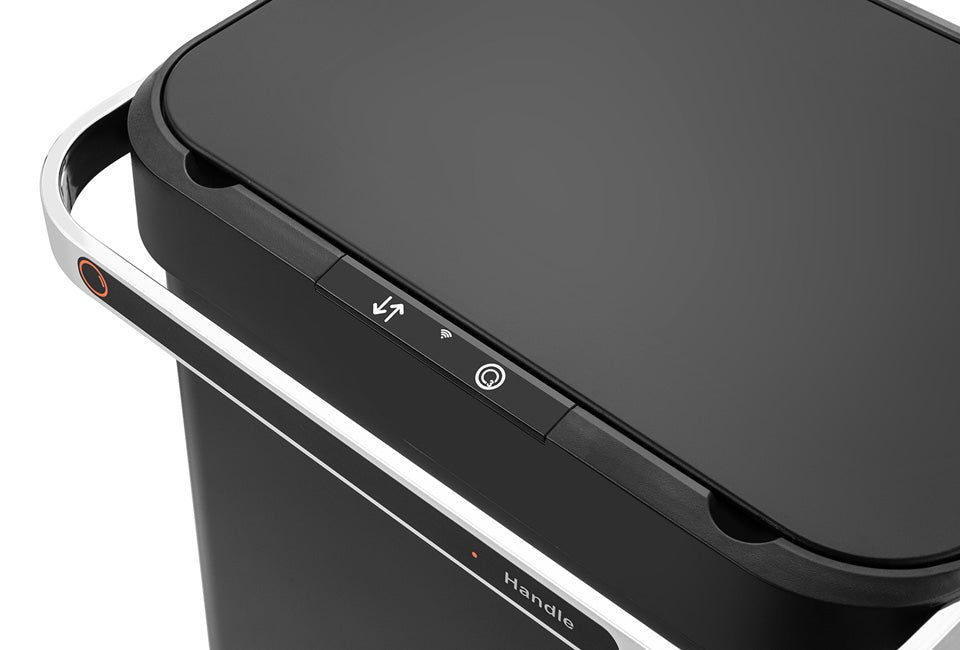 Home&Comfort Poubelle - 60L - lumière UV - acier inoxydable Gris - 36 x 42 x 82 cm