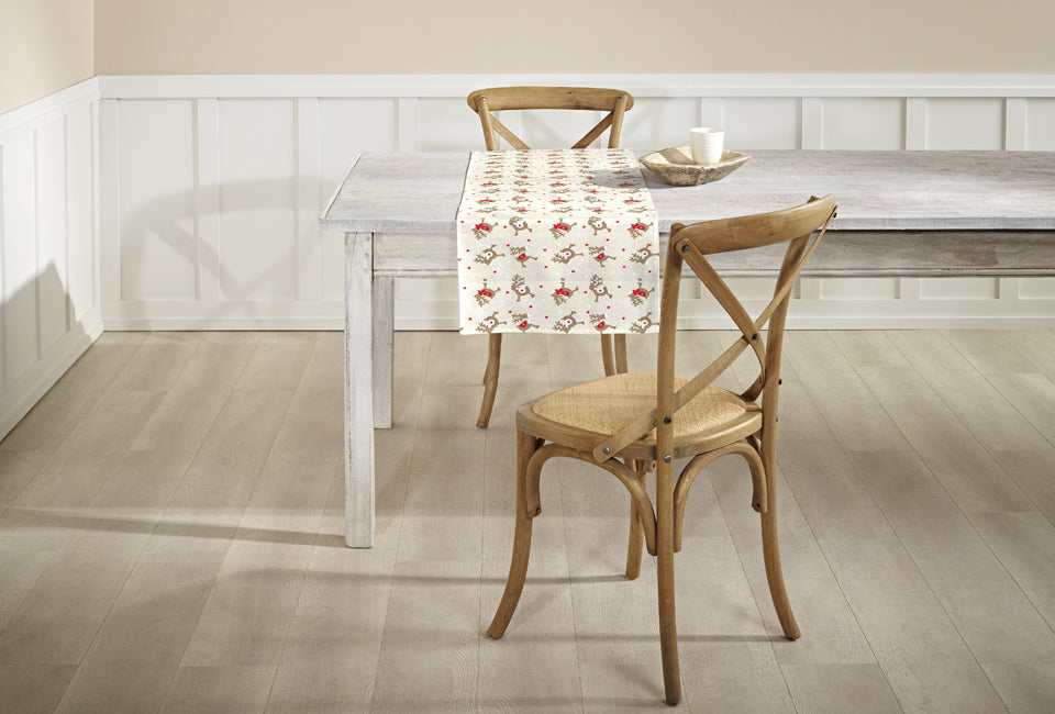 Dekor nappe de Noël motif renne - 45 x 140 cm - imprimé Noël
