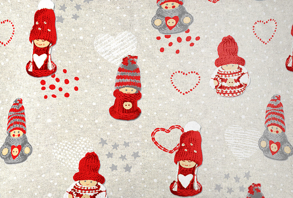 Dekor Nappe de Noël Impression Gnome de Noël - 45 x 140 cm - Impression de Noël