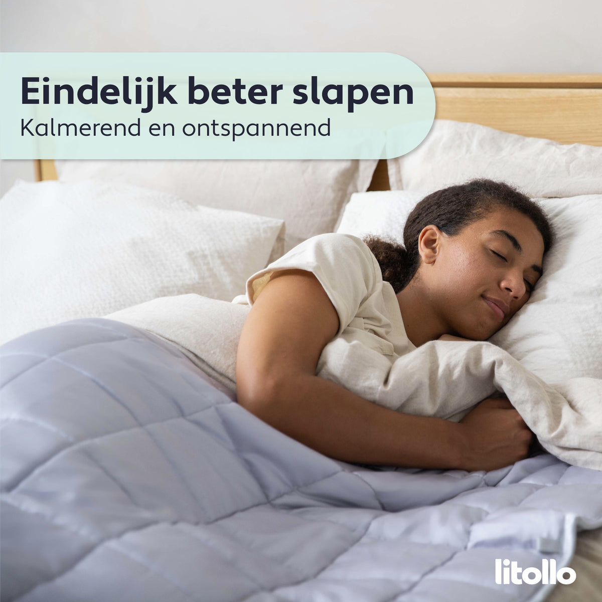 Litollo Weighted Blanket 8 kg - Couverture lestée - matériau durable en bambou - gris - 150x200cm