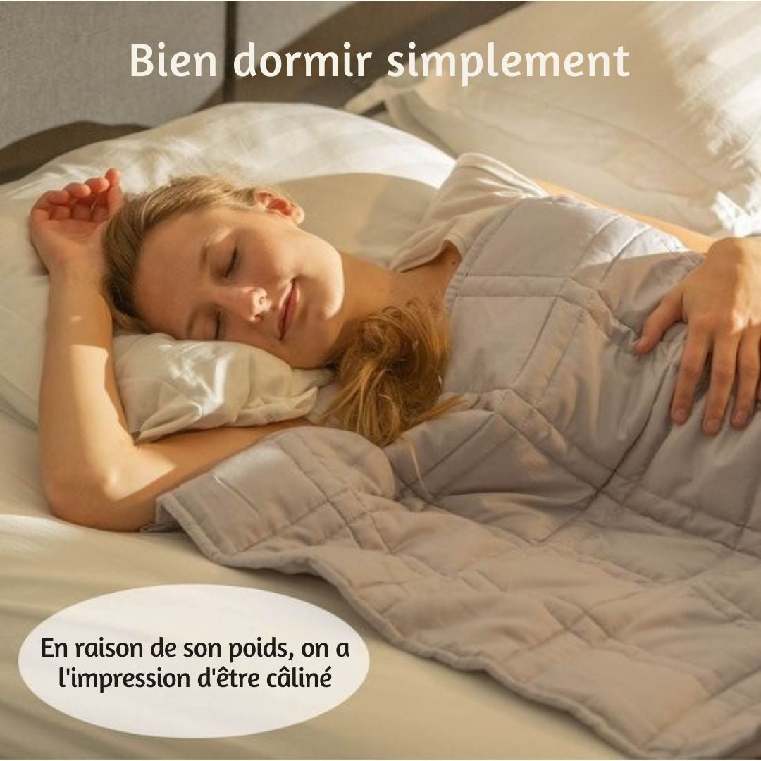 Couverture lestée EL-Life 11kg 200 x 200cm - OEKO-TEX Coton - Gris clair