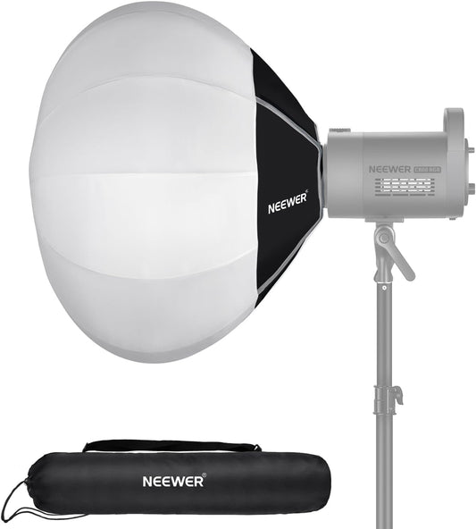 Softbox Neewer 50 cm, blanche - Diffuseur de lumière à fixation rapide à 360° avec monture Bowens pour lampes vidéo LED