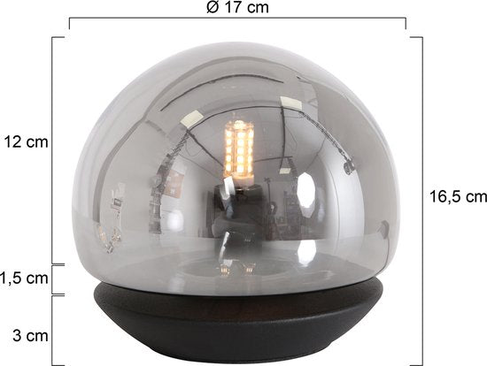 Lampe de table Steinhauer Ancilla - noire - métal - 17 cm - douille G9 - 3104ZW