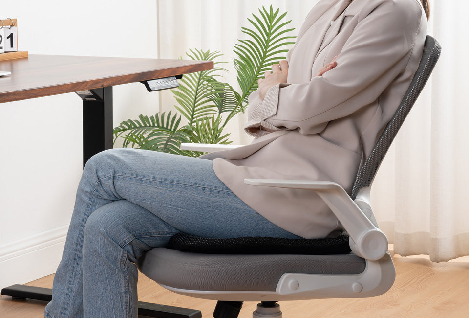 Coussin en gel confortable Wellhealth - adapté à toutes les chaises - Noir