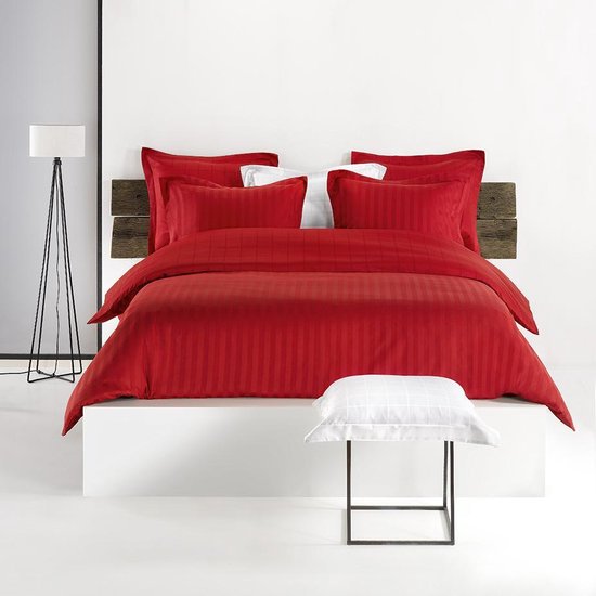 Housse de couette De Witte Lietaer en satin de coton Zygo - Format hôtel - 260 x 240 cm - Rouge