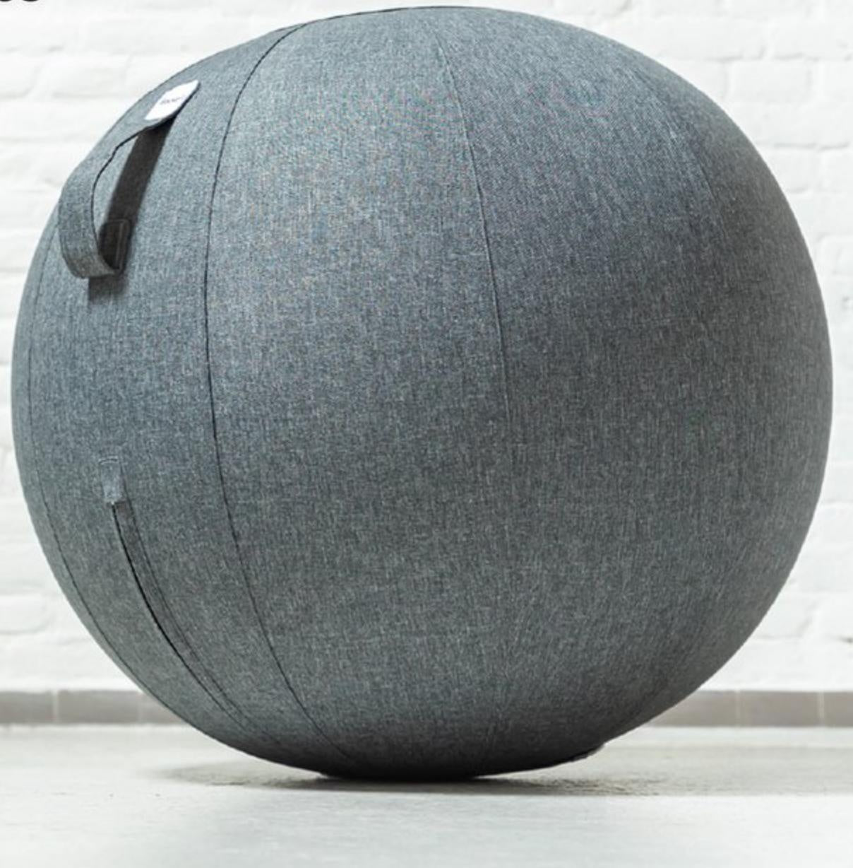 Ballon de Yoga - Backerz® - Boules d’Assise avec Housse - 75 cm - Chaise de Bureau Ergonomique - Lin Anthracite - Gris