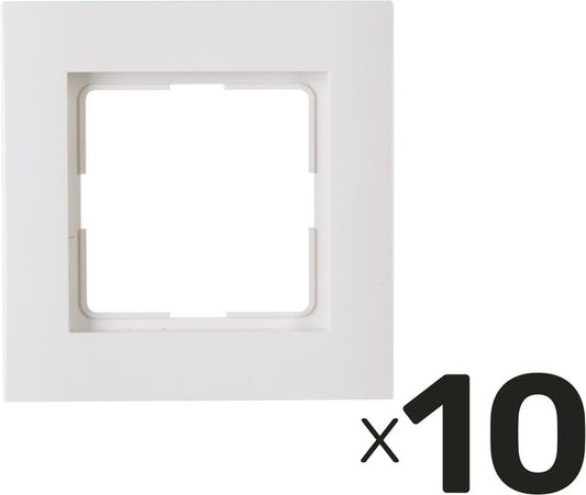 KOPP Cadre de finition Athenis, blanc brillant, simple, lot de 10 pièces