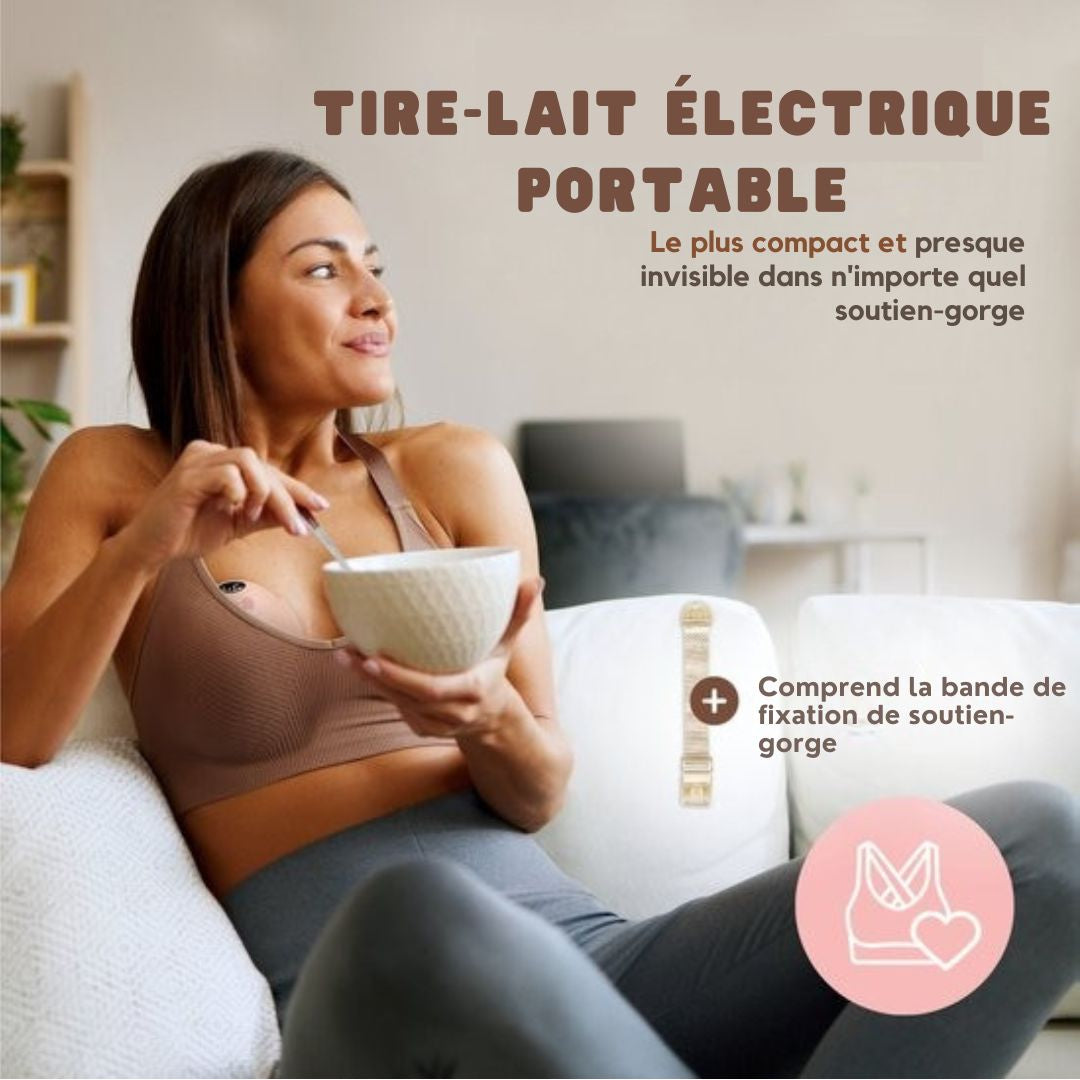 Tire-lait mains libres électrique sans fil - Vulpes Goods® BabyCare - Portable - 2 pièces - version MAX - rose