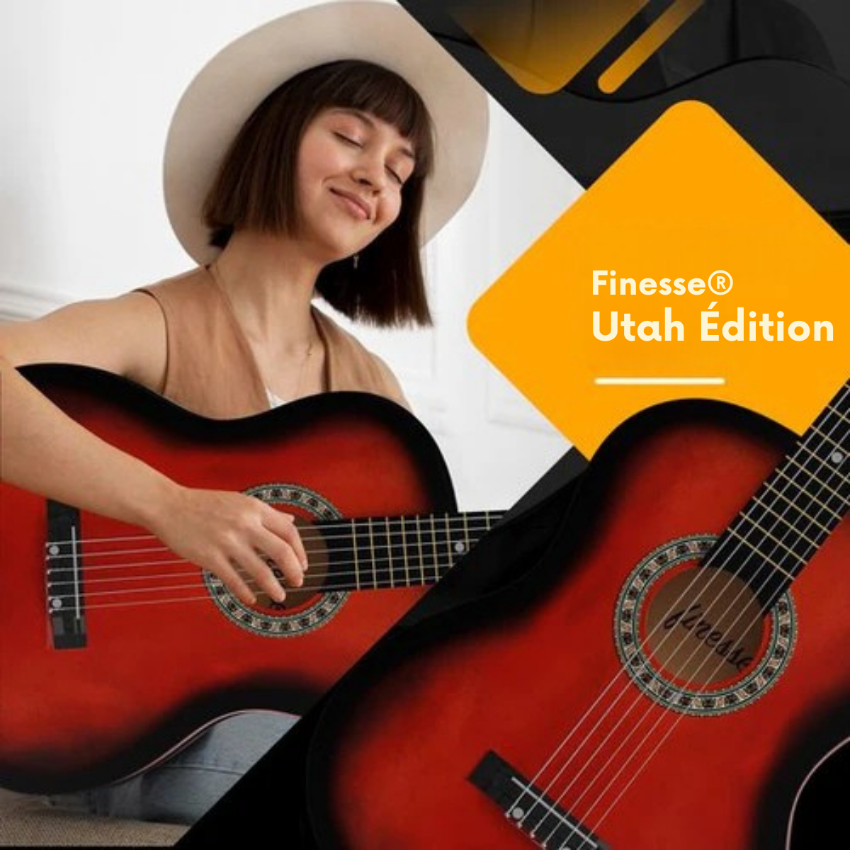 Guitare acoustique – Finesse – set débutant – Guitare classique, enfants et adultes – cordes en Nylon