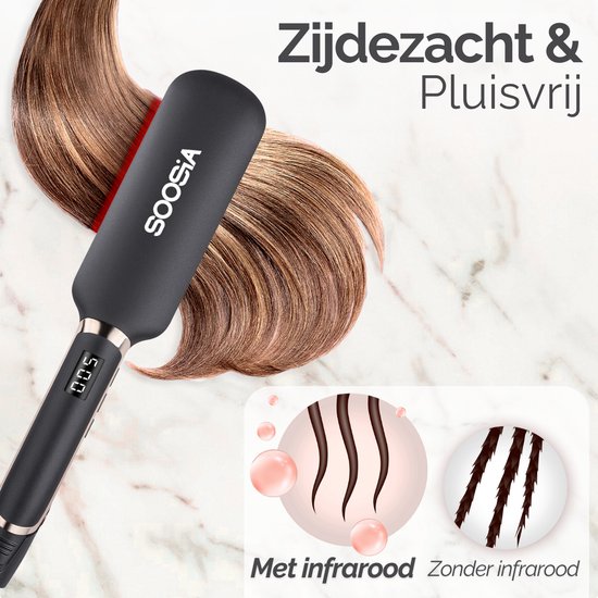 Soosia Infrared Styler - Lisseur infrarouge à plaques extra larges 5 cm - Technologie infrarouge - Pour des cheveux lisses et brillants