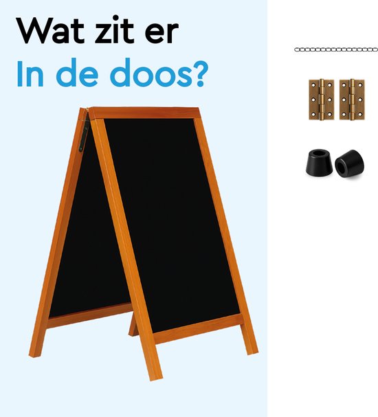 BRASQ Chalkboard Mahogany - 70x130 CM - Tableau noir - Enseigne publicitaire - Enseigne de trottoir - Double face - pour l'intérieur et l'extérieur - Hospitality