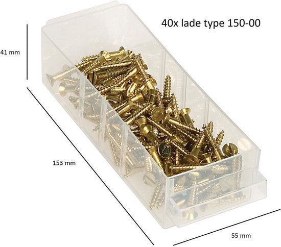 Raaco - Armoire métallique - Avec 44 tiroirs - Incl. 10 cloisons