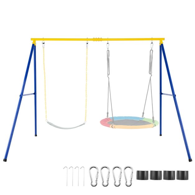 Balançoire double pour enfants Coast avec cadre - 2 balançoires pouvant être chargées jusqu'à 300 kg
