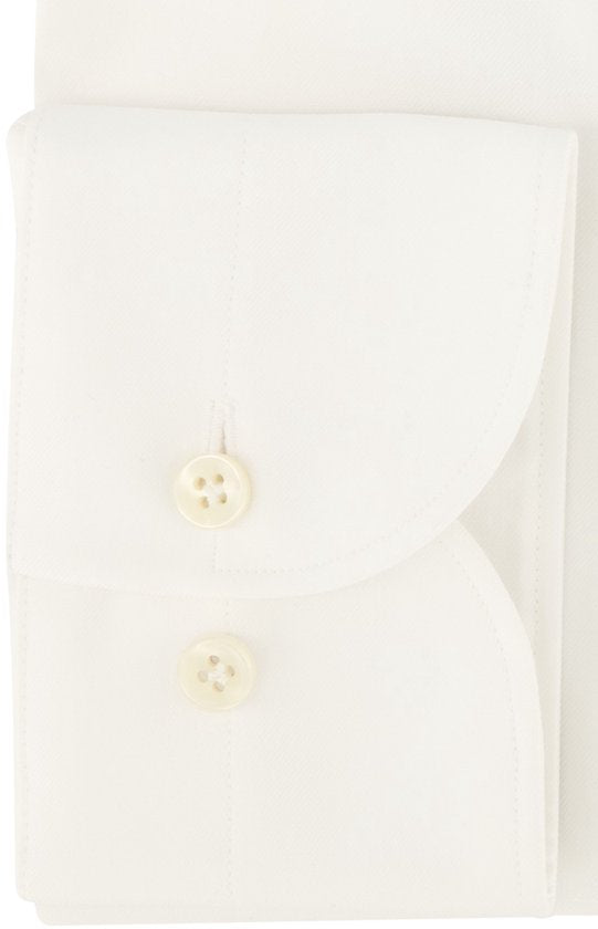 Chemise homme slim fit Profuomo - sergé - blanc - Repassage facile - Taille : 39