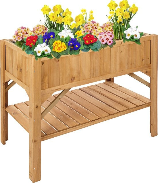 tectake® - Jardinière haute avec étagère - Pépinière - Boîte à boutures - 119x53x90cm - 403232