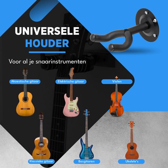 Support mural pour guitare Finesse - avec médiators - Support mural - Support de guitare
