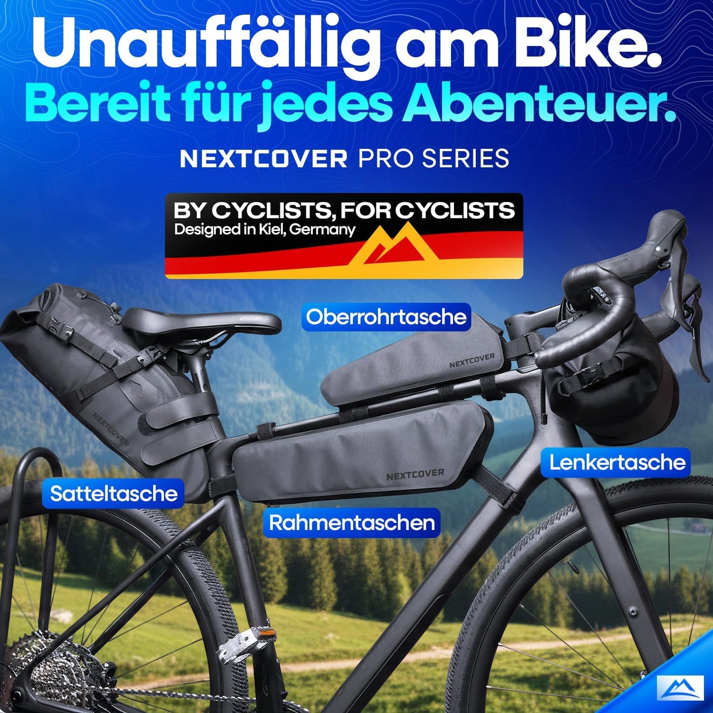 Sacoche de selle Nextcover Bikepacking 12 L - AquaShield TPU - Imperméable - Noir