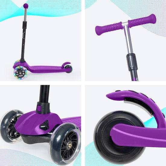 Trotinette LifeGoods - Pour enfants 5 à 8 ans - Hauteur ajustable - Violet