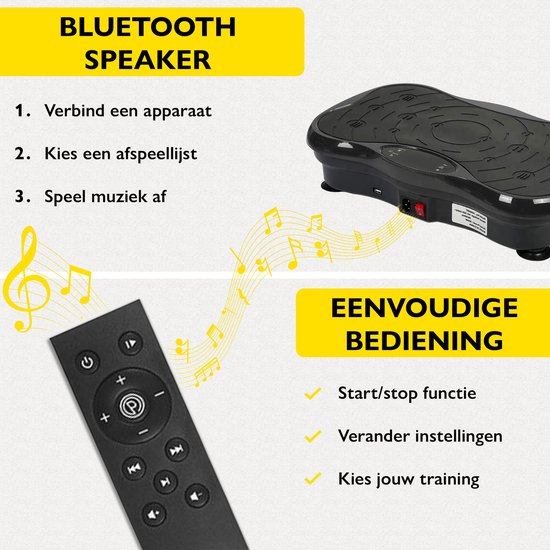 Plateforme vibrante - Zoluko Fitness – 99 niveaux – 5 programmes – Bluetooth & USB – Télécommande