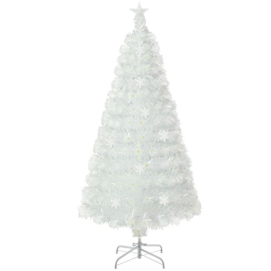 Sapin de Noël Coast - LED - Fibre de verre - Adaptateur certifié L inclus - 180x79cm - Blanc