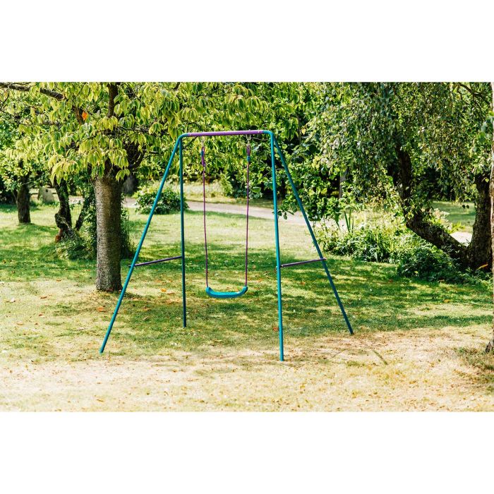 Ensemble de balançoire Plum Single - Métal - Réglable - Extérieur - Turquoise