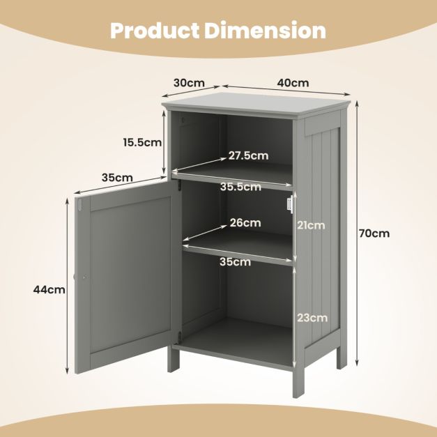 COAST Meuble de rangement au sol pour salle de bains - Gris