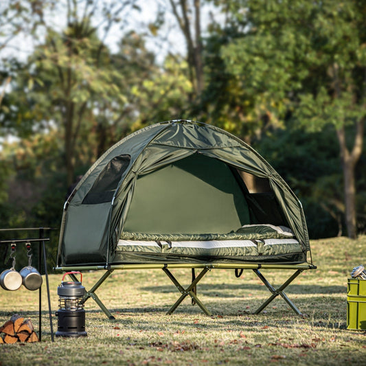 SoBuy OGS32-GR Tente une personne avec lit gonflable - pliable - jusqu'à 160 kg - 194 x 87 x 165 cm - vert