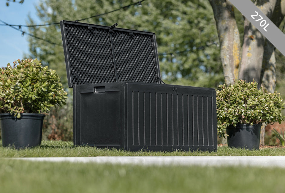 Mallette de stockage Hortensus 390 litres - Noir - 152x56x11cm - 200KG+