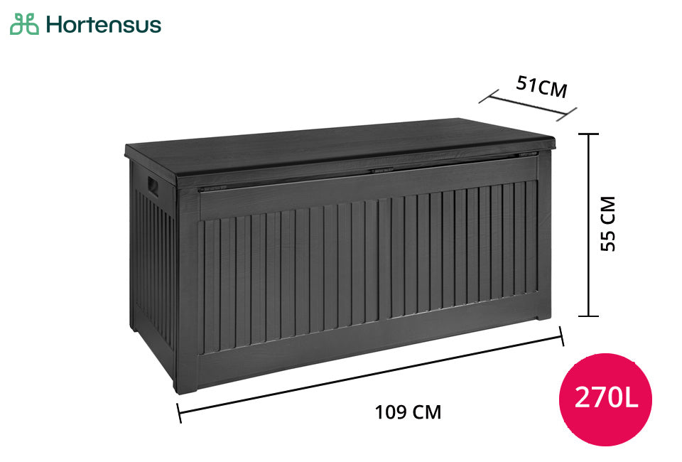 Mallette de stockage Hortensus 390 litres - Noir - 152x56x11cm - 200KG+