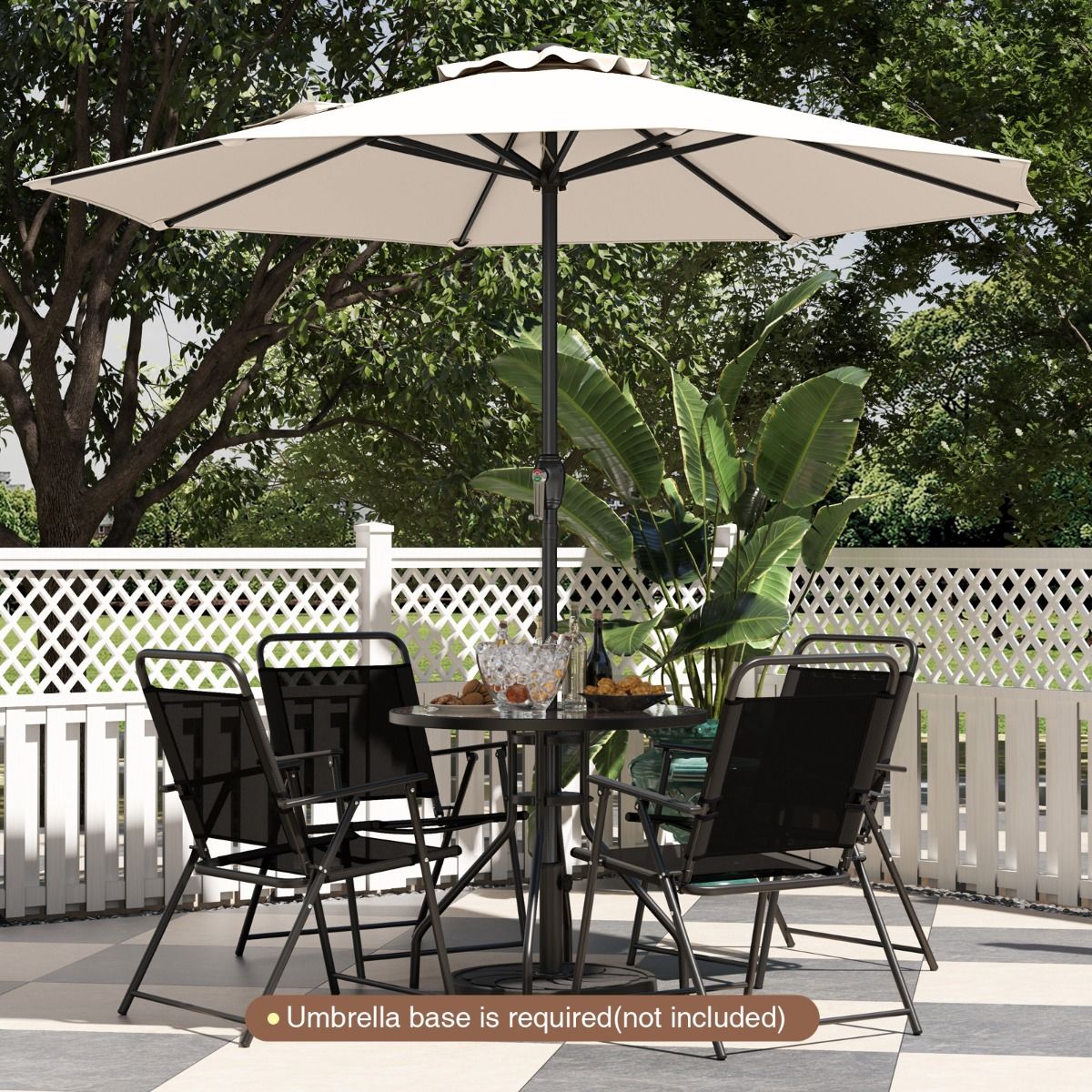 Parasol de terrasse Coast - avec manivelle - conception ventilée - 260 cm - beige