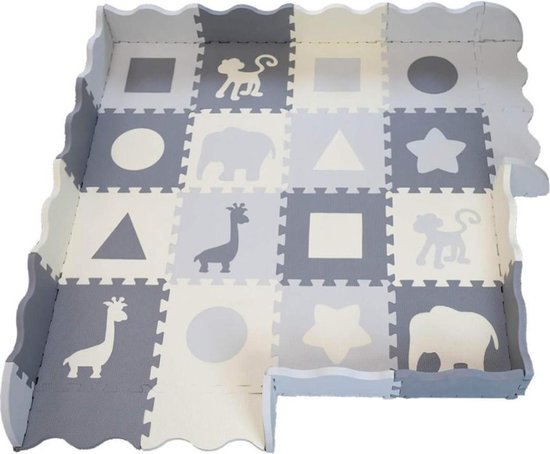 GIZMO Baby & Toddler Playmat XL - Tapis de jeu en mousse EVA douce avec bord surélevé - sûr et confortable - 150x150x1,5 cm