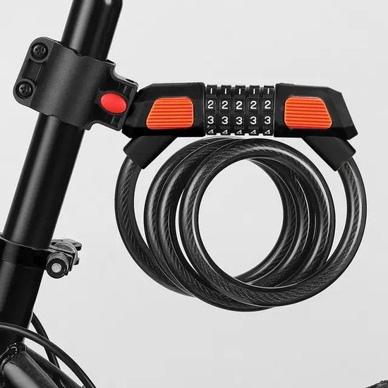 Garpex® Bicycle Lock Digit Lock - Cadenas Digit Lock pour bicyclette ou scooter électrique - Cadenas à câble - Noir avec fixation de support